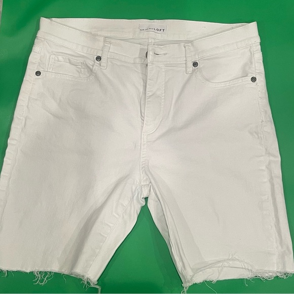 LOFT 
White Jean Shorts Distressed Cut-Offs - Picture 1 of 10